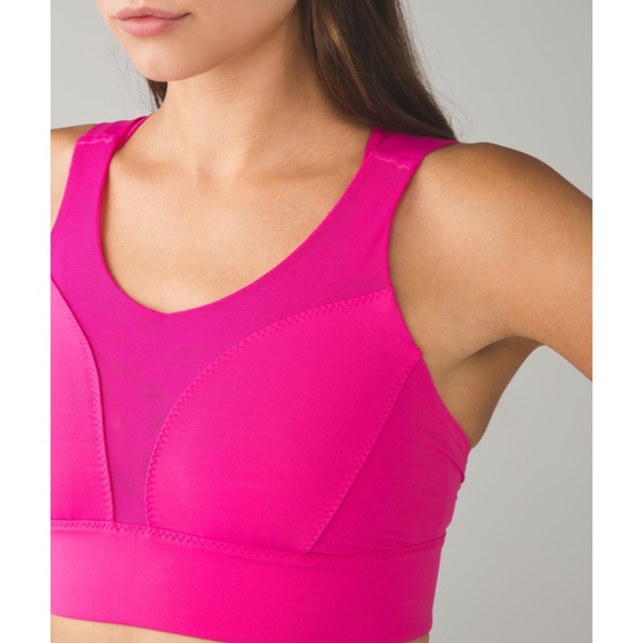 LULULEMON Oxygen Bra Jewelled Magenta Pink Size 6 - Picture 2 of 12